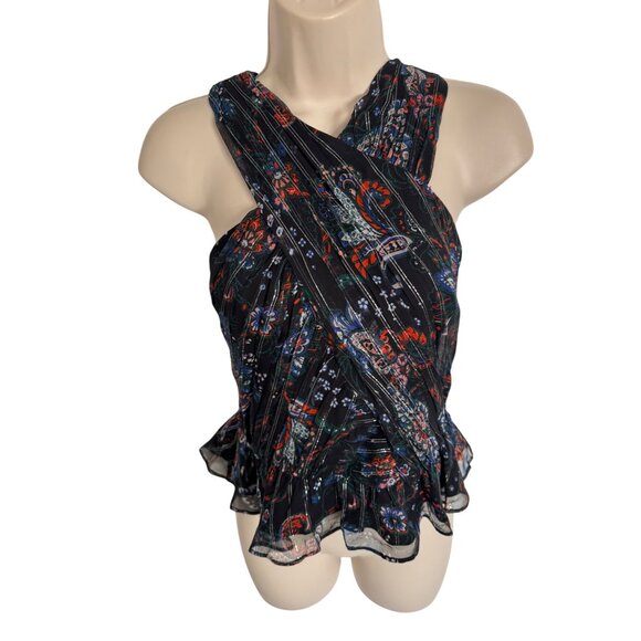 Veronica Beard Kailani Halter Metallic Top Size 10 Sleeveless NWT $398 - Picture 6 of 15